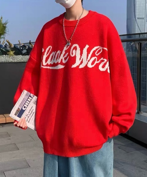 ROOPTOKYO（ループトウキョウ）の「ロゴプルオーバーニット（ニット/セーター・メンズ・ブラック/レッド/ブルー・M/L/XL/2XL）」の9枚目の写真