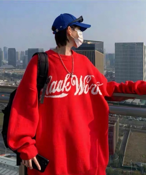 ROOPTOKYO（ループトウキョウ）の「ロゴプルオーバーニット（ニット/セーター・メンズ・ブラック/レッド/ブルー・M/L/XL/2XL）」の12枚目の写真