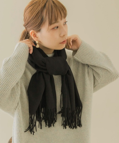 SMELLY(スメリー)の「ムジシンプルカラーマフラー(マフラー・レディース・ラベンダー/ブルー/ブラック/グレー/モカ/レッド・-)」の7枚目の写真