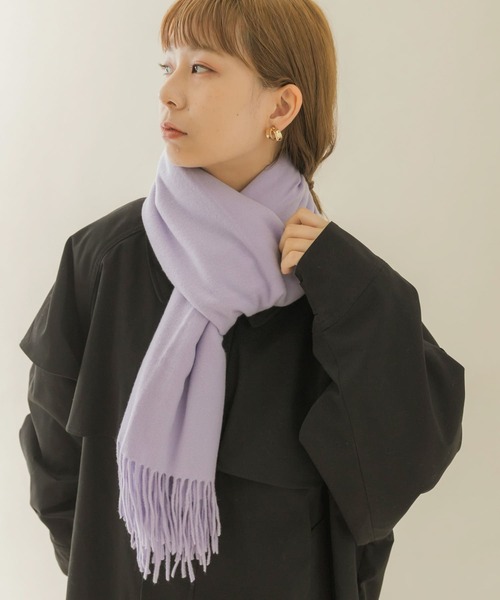 SMELLY(スメリー)の「ムジシンプルカラーマフラー(マフラー・レディース・ラベンダー/ブルー/ブラック/グレー/モカ/レッド・-)」の11枚目の写真