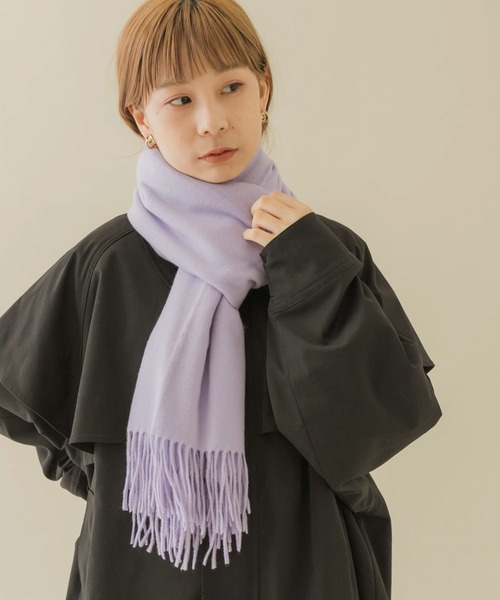 SMELLY(スメリー)の「ムジシンプルカラーマフラー(マフラー・レディース・ラベンダー/ブルー/ブラック/グレー/モカ/レッド・-)」の12枚目の写真