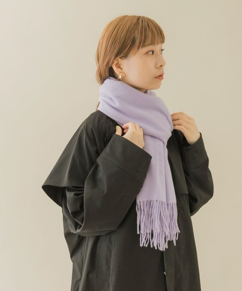 SMELLY(スメリー)の「ムジシンプルカラーマフラー(マフラー・レディース・ラベンダー/ブルー/ブラック/グレー/モカ/レッド・-)」の14枚目の写真