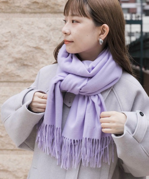 SMELLY(スメリー)の「ムジシンプルカラーマフラー(マフラー・レディース・ラベンダー/ブルー/ブラック/グレー/モカ/レッド・-)」の17枚目の写真