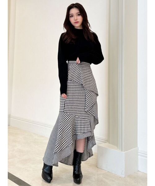 RESEXXY（リゼクシー）の「コクーンクロップドニット（ニット/セーター・レディース・ベージュ/ブラック/ホワイト・FREE）」の6枚目の写真