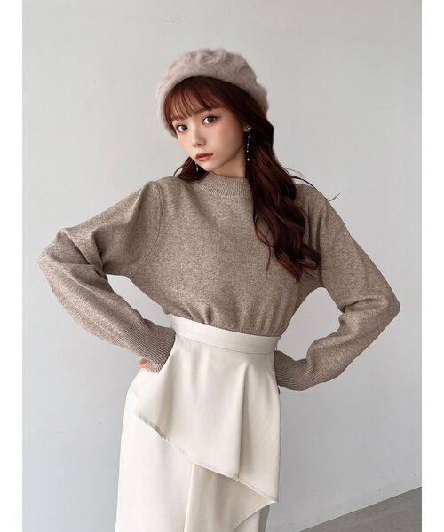 RESEXXY（リゼクシー）の「コクーンクロップドニット（ニット/セーター・レディース・ベージュ/ブラック/ホワイト・FREE）」の8枚目の写真