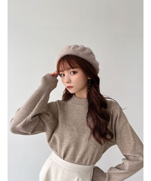 RESEXXY（リゼクシー）の「コクーンクロップドニット（ニット/セーター・レディース・ベージュ/ブラック/ホワイト・FREE）」の9枚目の写真