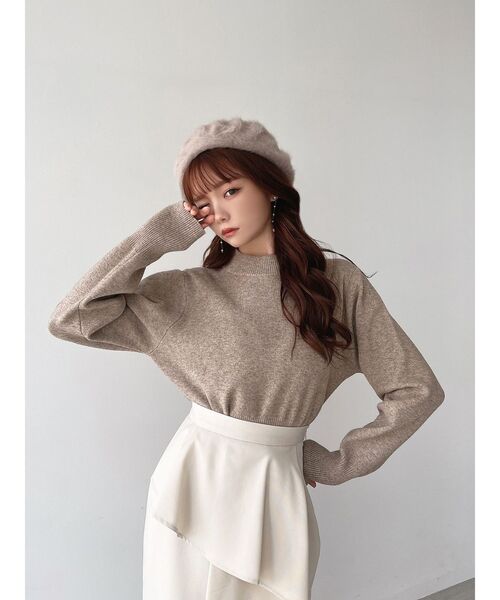 RESEXXY（リゼクシー）の「コクーンクロップドニット（ニット/セーター・レディース・ベージュ/ブラック/ホワイト・FREE）」の10枚目の写真