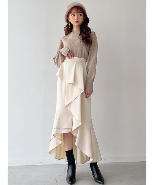 RESEXXY（リゼクシー）の「コクーンクロップドニット（ニット/セーター・レディース・ベージュ/ブラック/ホワイト・FREE）」の11枚目の写真