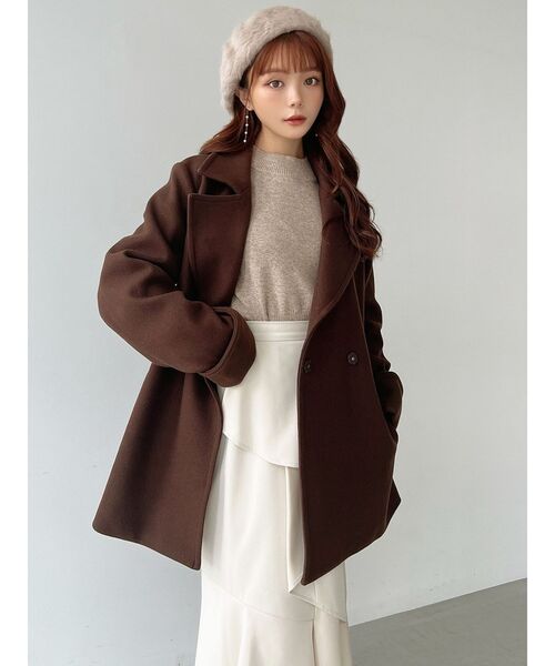 RESEXXY（リゼクシー）の「コクーンクロップドニット（ニット/セーター・レディース・ベージュ/ブラック/ホワイト・FREE）」の14枚目の写真