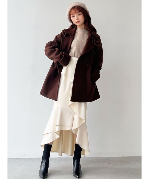 RESEXXY（リゼクシー）の「コクーンクロップドニット（ニット/セーター・レディース・ベージュ/ブラック/ホワイト・FREE）」の15枚目の写真