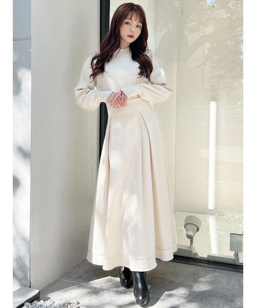 RESEXXY（リゼクシー）の「コクーンクロップドニット（ニット/セーター・レディース・ベージュ/ブラック/ホワイト・FREE）」の16枚目の写真