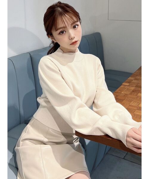 RESEXXY（リゼクシー）の「コクーンクロップドニット（ニット/セーター・レディース・ベージュ/ブラック/ホワイト・FREE）」の22枚目の写真