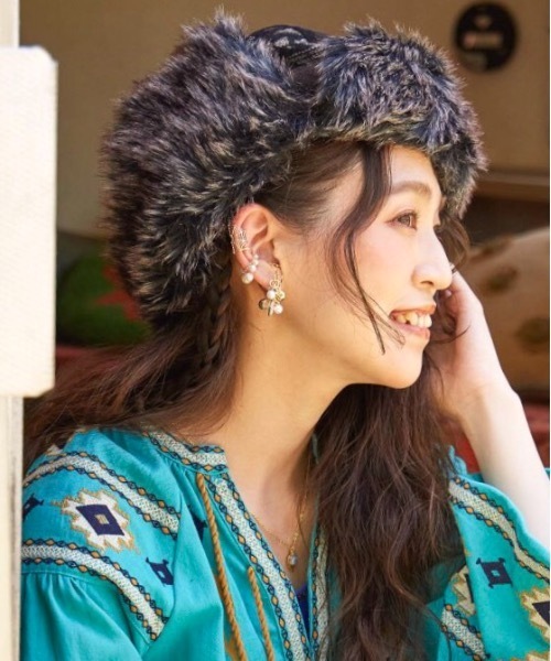 チャイハネ(チャイハネ)の「【チャイハネ】ボルファフライトキャップ(キャップ・レディース・ブラウン/ホワイト/ブラック・FREE)」の3枚目の写真