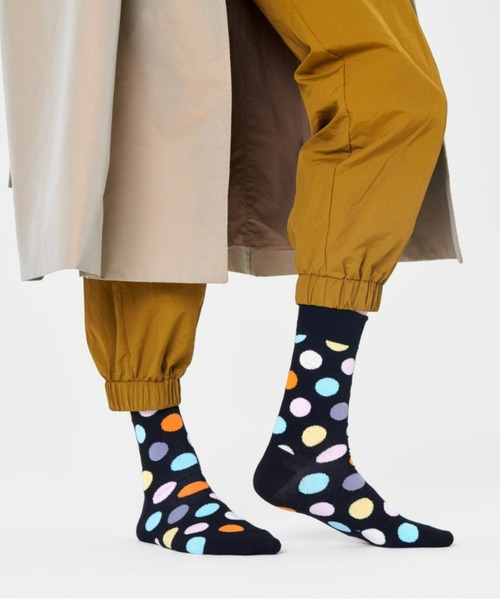 Happy Socks(ハッピーソックス)の「Happy Socks BIG DOT クルーソックス 10201101(ソックス/靴下・レディース・ブラック/ネイビー・M/XL/L)」の1枚目の写真