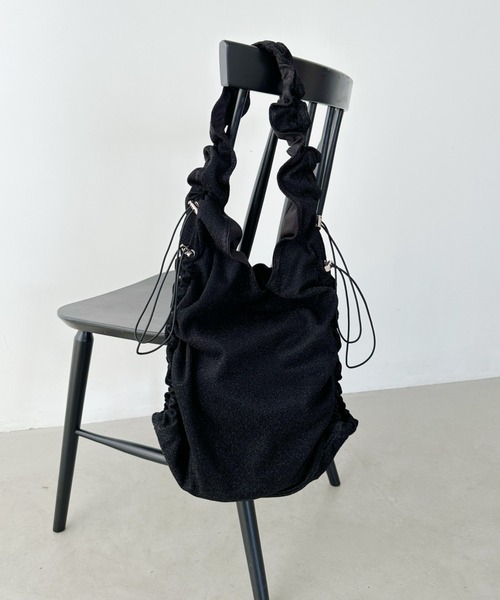セール】shirring glitter shoulder bag／シャーリングドロスト