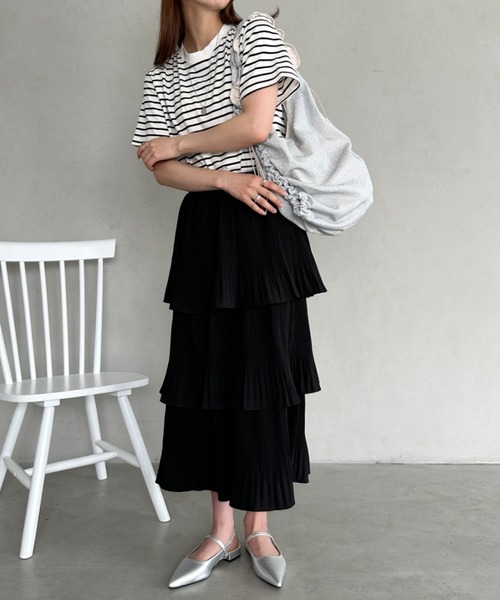 Glitter ショルダーバッグ 黒 セール】shirring glitter shoulder bag／シャーリングドロスト