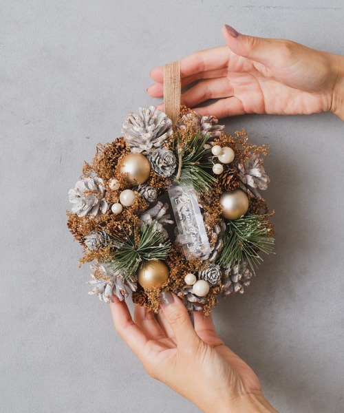 BIRTHDAY BAR(バースデイバー)の「merry wreath クリスマスリース Sサイズ(インテリア雑貨・レディース・ホワイト・0)」の4枚目の写真