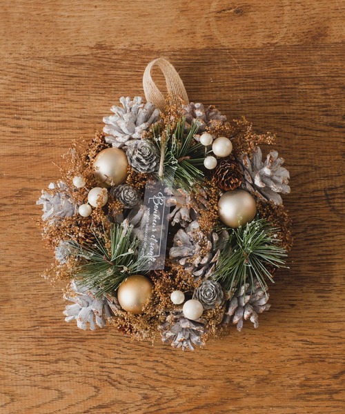 BIRTHDAY BAR(バースデイバー)の「merry wreath クリスマスリース Sサイズ(インテリア雑貨・レディース・ホワイト・0)」の6枚目の写真