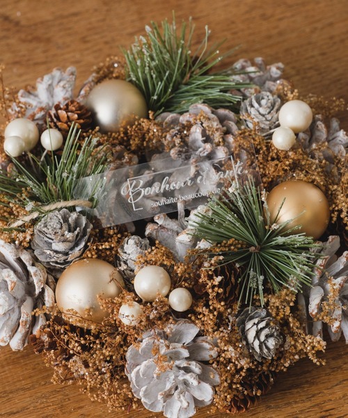 BIRTHDAY BAR(バースデイバー)の「merry wreath クリスマスリース Sサイズ(インテリア雑貨・レディース・ホワイト・0)」の8枚目の写真