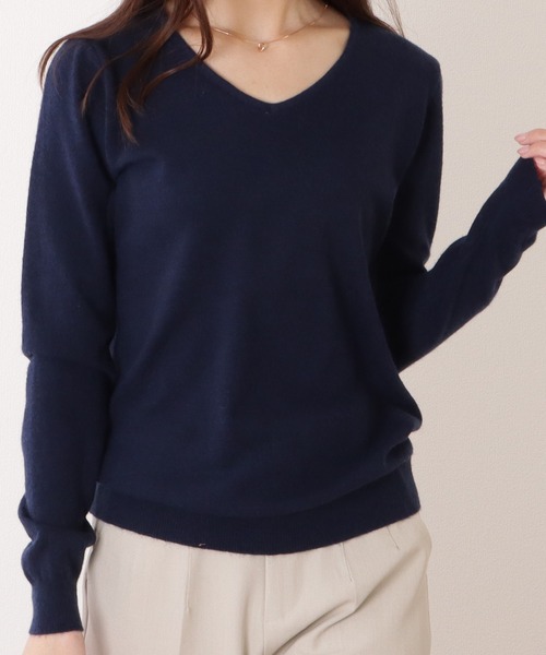 Lace Ladies(レースレディース)の「Vネックカシミヤタッチスフレニットプルオーバー(ニット/セーター・レディース・ベージュ/ネイビー/グレー/ブラック・S/FREE)」の15枚目の写真