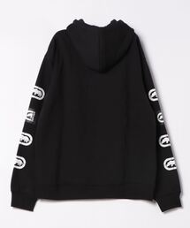 エコーアンリミテッド★刺繍ロゴ 切替 フルジップ スウェット パーカー 黒 XL 8c3a98ca7e2fe311ac01fda5b50b76