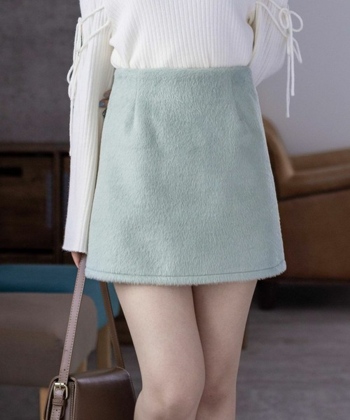 clear（クリア）の「インパン付シャギータイトスカート（スカート・レディース・グレー/アイボリー/グリーン・M/S）」の3枚目の写真