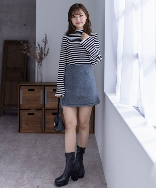 clear（クリア）の「インパン付シャギータイトスカート（スカート・レディース・グレー/アイボリー/グリーン・M/S）」の12枚目の写真