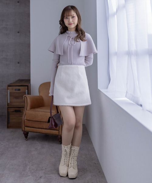 clear（クリア）の「インパン付シャギータイトスカート（スカート・レディース・グレー/アイボリー/グリーン・M/S）」の14枚目の写真