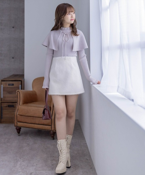 clear（クリア）の「インパン付シャギータイトスカート（スカート・レディース・グレー/アイボリー/グリーン・M/S）」の15枚目の写真