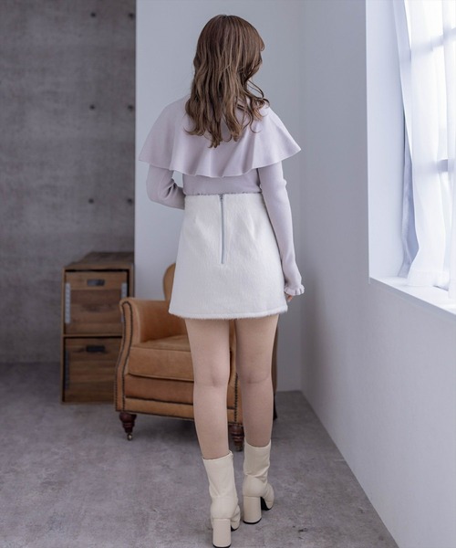 clear（クリア）の「インパン付シャギータイトスカート（スカート・レディース・グレー/アイボリー/グリーン・M/S）」の16枚目の写真