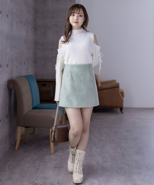 clear（クリア）の「インパン付シャギータイトスカート（スカート・レディース・グレー/アイボリー/グリーン・M/S）」の18枚目の写真