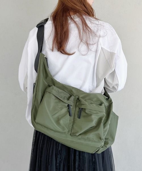 超美品 セール】nylon military body bag／ナイロン外ポケット バッグ