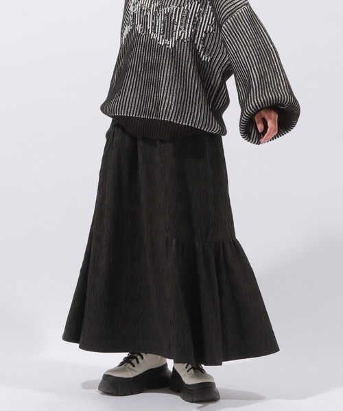 PAGEBOY(ページボーイ)の「ジャガードフレアスカート(スカート・レディース・ホワイト/ブラック・FREE)」の7枚目の写真