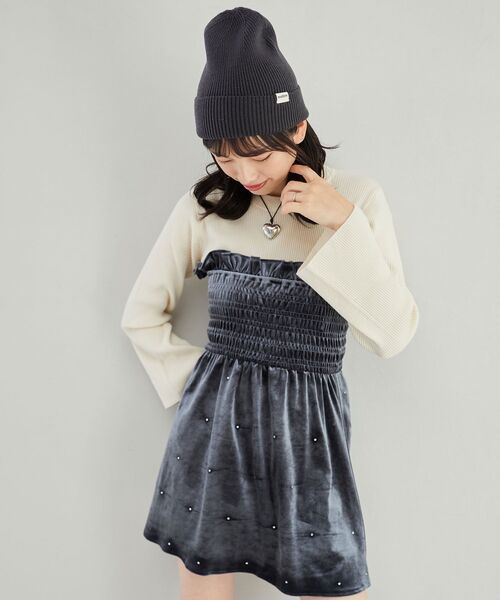 MAJESTIC LEGON（マジェスティックレゴン）の「カラーニットキャップ（ニットキャップ/ビーニー・レディース・ベージュ/ミント/ピンク/チャコールグレー・FREE）」の5枚目の写真