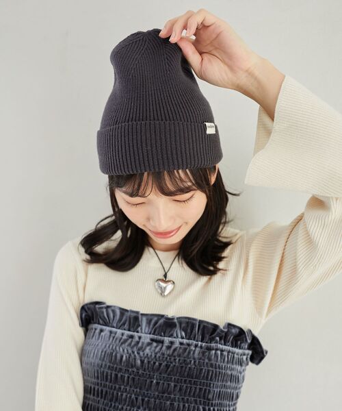 MAJESTIC LEGON（マジェスティックレゴン）の「カラーニットキャップ（ニットキャップ/ビーニー・レディース・ベージュ/ミント/ピンク/チャコールグレー・FREE）」の6枚目の写真