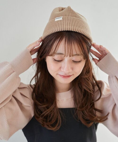 MAJESTIC LEGON（マジェスティックレゴン）の「カラーニットキャップ（ニットキャップ/ビーニー・レディース・ベージュ/ミント/ピンク/チャコールグレー・FREE）」の8枚目の写真