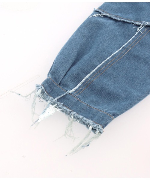 LATINA（ラティーナ）の「デニム 切替 ボーダー ニット セーター Uネック 長袖（ニット/セーター・レディース・アイボリー・FREE）」の4枚目の写真