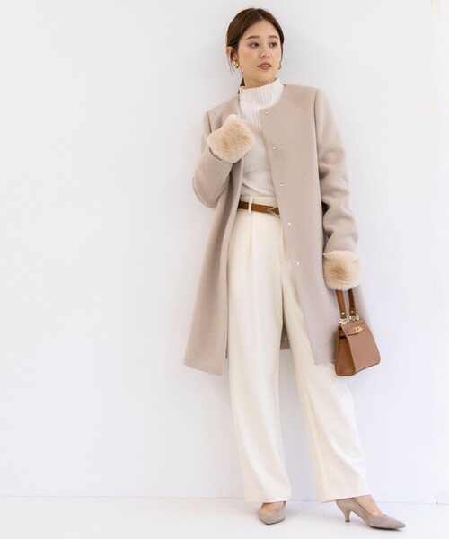 NOLLEY’S（ノーリーズ）の「《手洗い可能》アームウォーマー付きリブプルオーバーニット（ニット/セーター・レディース・チャコールグレー/アイボリー/ブラック・38）」の22枚目の写真