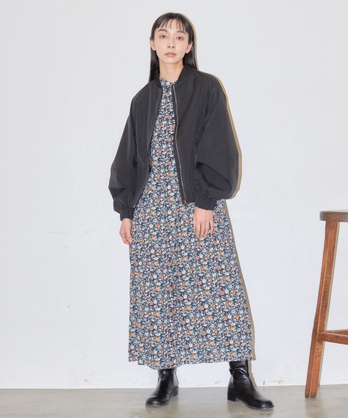 Libra Cue(リブラ キュー)の「MA-1ブルゾン(MA-1・レディース・ブラック/カーキ・FREE)」の8枚目の写真