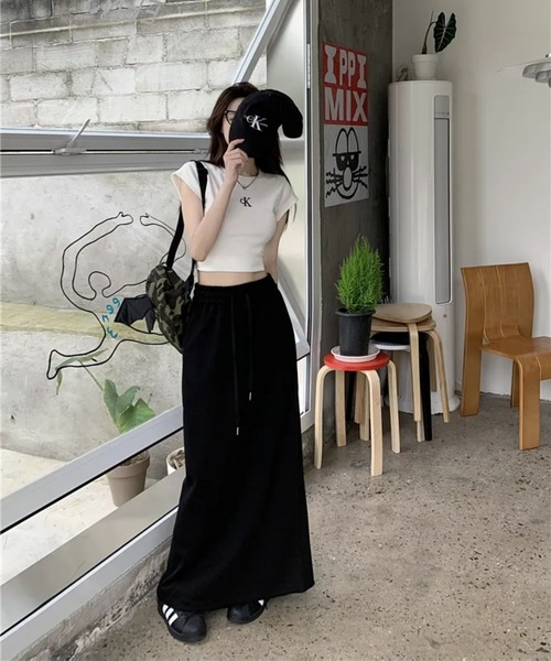 almo（アルモ）の「切りっぱなしスウェットロングスカート(se