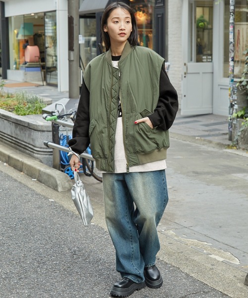 ガールプリントラグラン配色スウェット/MINDSET&MOOD MONO-MART