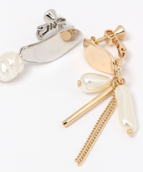 アシンメトリーミックスパールイヤリング / 990601（イヤリング