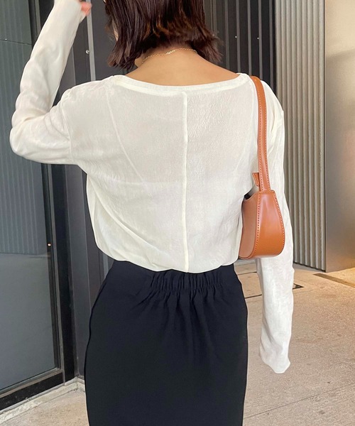 CAPRICIEUX LE'MAGE(カプリシューレマージュ)の「ベロアシアーロンT(Tシャツ/カットソー・レディース・ブラック/ホワイト系その他・FREE)」の8枚目の写真