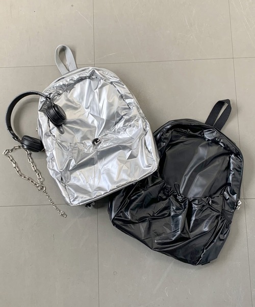 non-hedge（ノンヘッジ）の「ドローコードポケリュックサック（バックパック/リュック・レディース・ブラック/シルバー・FREE）」の9枚目の写真