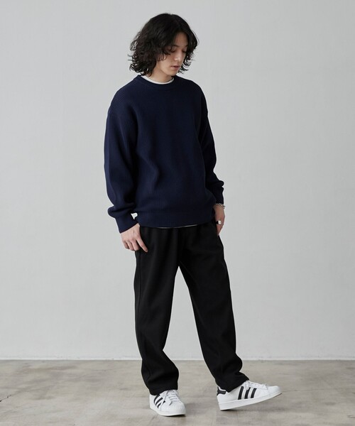 coen（コーエン）の「アンサンブルポリニットプルオーバー（ニット＋Tシャツセット）（ニット/セーター・メンズ・ネイビー/ブラック/オフホワイト/グレー・L/M/XL/S）」の22枚目の写真