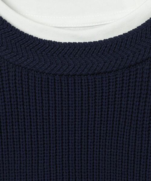 coen（コーエン）の「アンサンブルポリニットプルオーバー（ニット＋Tシャツセット）（ニット/セーター・メンズ・ネイビー/ブラック/オフホワイト/グレー・L/M/XL/S）」の12枚目の写真