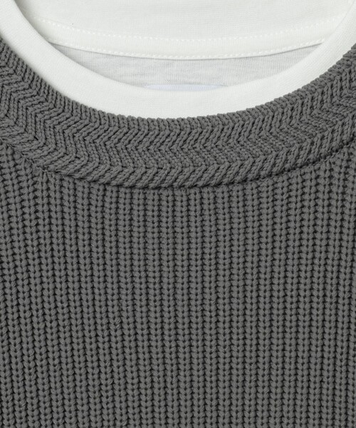 coen（コーエン）の「アンサンブルポリニットプルオーバー（ニット＋Tシャツセット）（ニット/セーター・メンズ・ネイビー/ブラック/オフホワイト/グレー・L/M/XL/S）」の13枚目の写真