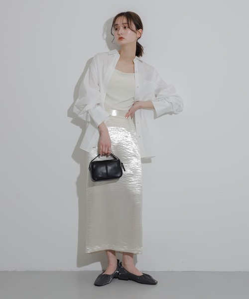 SENSE OF PLACE by URBAN RESEARCH(センスオブプレイスバイアーバンリサーチ)の「シャイニーギャザーフラットシューズ(パンプス・レディース・チャコールグレー/イエロー/ブラック・MEDIUM/SMALL/LARGE)」の6枚目の写真