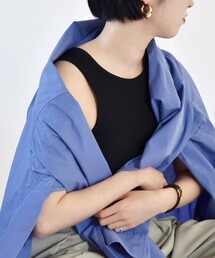 quaranciel（カランシエル）の「quaranciel:〈洗濯機可能〉カップ付き アメリカンスリーブ リブ タンクトップ（その他アンダーウェア/インナー）」