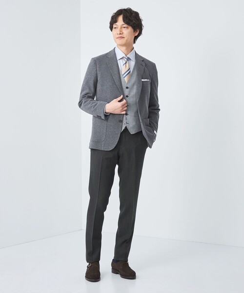 green label relaxing(グリーンレーベルリラクシング)の「W メランジ アジャスター スリム ノープリーツ スラックス -ストレッチ・ウエストアジャスター-(スラックス・メンズ・グレー/ダークグレー/ネイビー・M/L/XL/XS/S)」の14枚目の写真